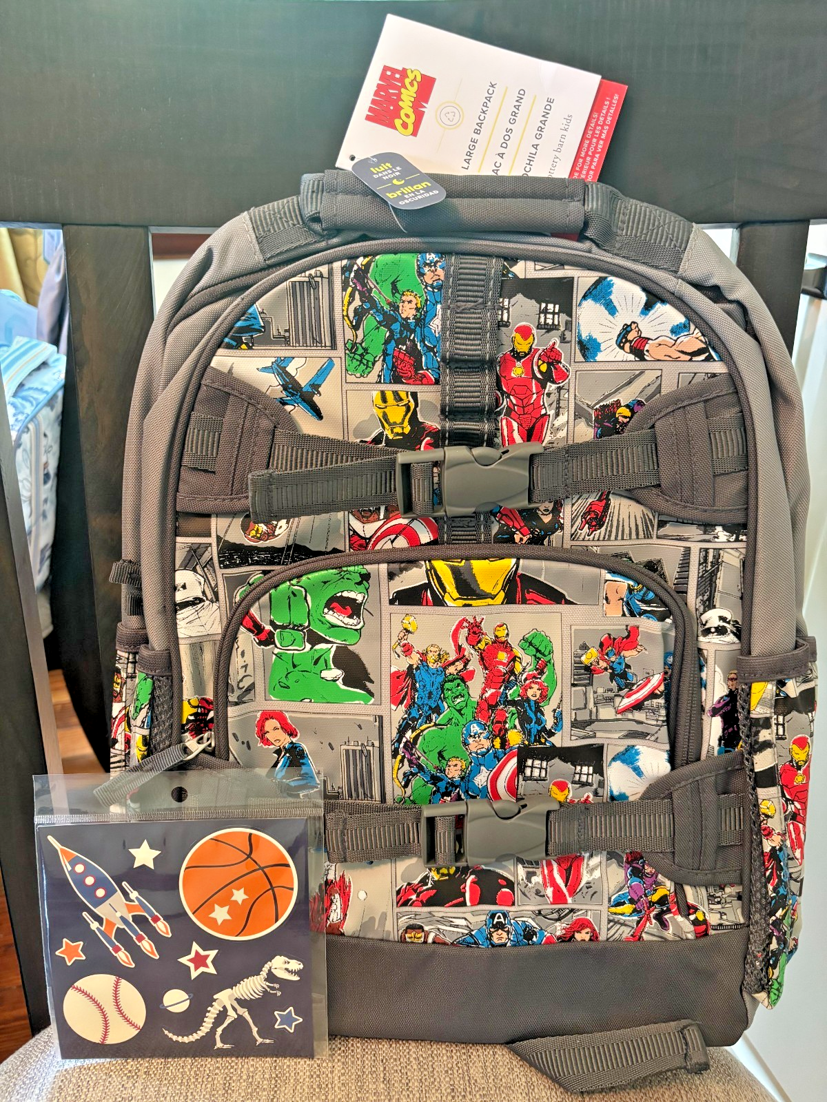 PONY Zaino scuola ceramica fienile bambino Marvel Avengers GRANDE fumetto Disney borsa da viaggio.