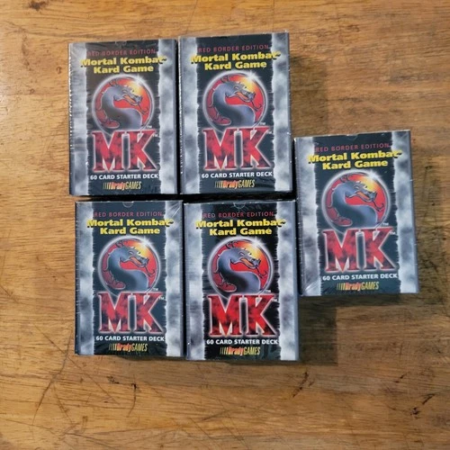 1992 Mortal Kombat Kard Game 60 Card Red Border Starter Deck New Lot Of 5