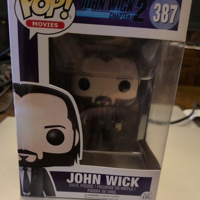 Funko POP Movie John Wick Chapter 2 w/ Gun #387 Vinyl Figure Loose Keanu Reeves 