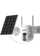 SANSCO Wire-Free Solar Battery Powered Security Camera, Outdoor WiFi Pan Tilt Zo