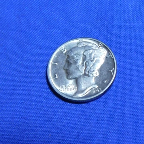 Gem BU 1943-P Mercury Dime MS