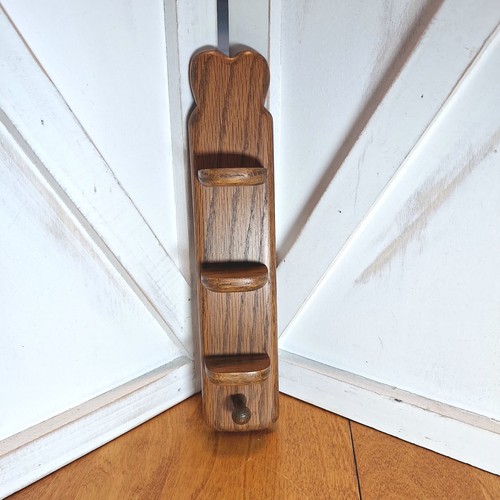 Vtg Wooden Heart 3 Tier Trinket Shelf Key Holder Cottagecore 9.5"H X 2"W X1.25"D