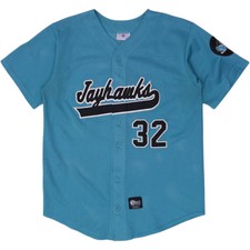 Vintage Tag Team Jayhawks Baseball Jersey Teal Mesh 32 Made In USA Size XL