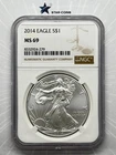 2014 Silver Eagle NGC MS69 Brown Label