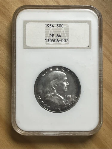 PF64 1954 Franklin Half Dollar NGC