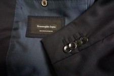 Ermenegildo Zegna Milano Wool Dark Blue 100 Wool 2 Pc Suit JAcket Pants 52L