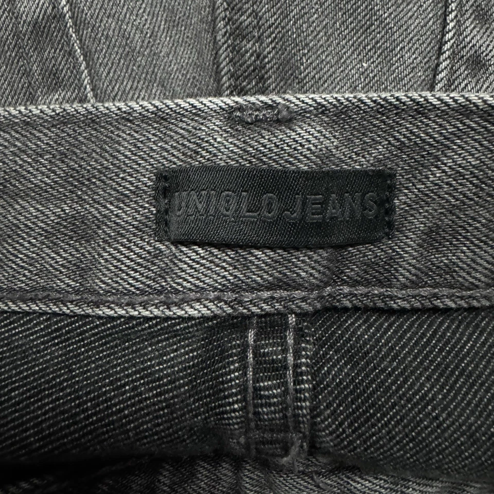 Uniqlo Wide Leg Jeans In Washed Black (Gray) Size: 26x29 - Image 3 of 4