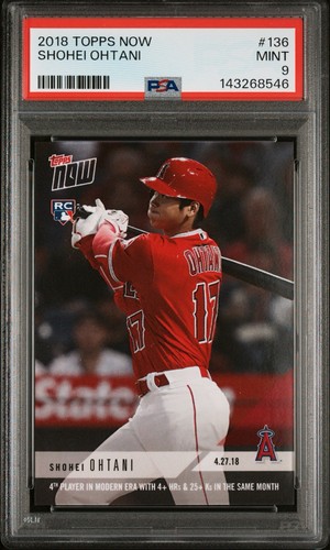 2018 Topps Now 136 Shohei Ohtani PSA 9 Mint RC