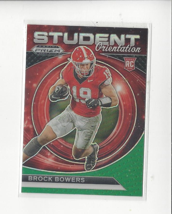 2024 Prizm Draft Student Orientation Green #9 Brock Bowers RC Georgia Raiders