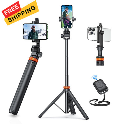 EUCOS 62'' Phone Tripod, Tripod for iPhone & Selfie Inferno Mix Carbon Black 