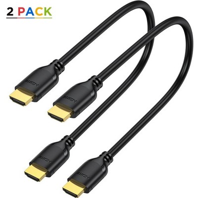 Short HDMI Cable 1FT 4K HDMI 2.0 Slim Flexible Cord 4K@60Hz Monitor TV PC Camera