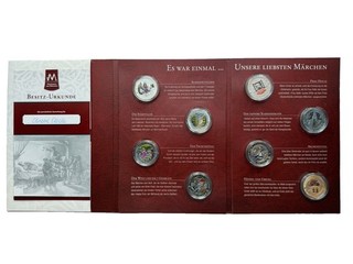 Medaillen Set Deutsche Märchen Silber 333/1000 im Folder Spiegelglanz