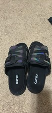 DRACO Men's Black Slide Sandals US 11 Cotton Upper Logo Accent