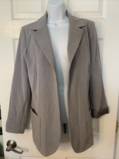 Zinc Gray Lined Blazer, Size L