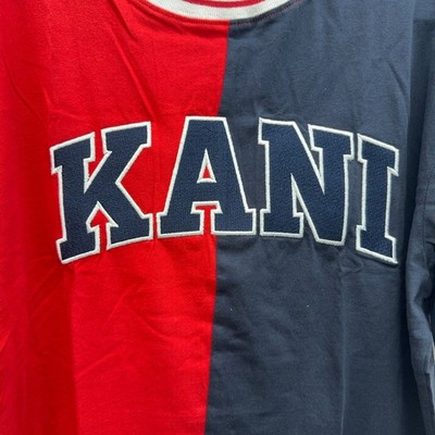 Karl Kani Varsity Script Red Blue Colorblock Short Sleeve T-Shirt