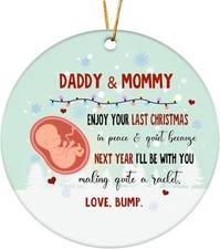 HYTURTLE Pregnancy Announcement Christmas Ornament from Baby Bump – 1 