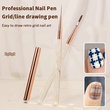 1/2PCS French Plaid Nail Art Brushes Set Line Grid Pattern Drawing Pen
