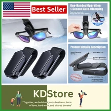 Car Sunglass Holder 2 Pack | One-Hand Operation, Secure Silicone Clamp, Unive...