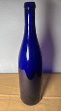 Vintage Cobalt Blue Glass Bottle 12" Tall 0.75 Liters