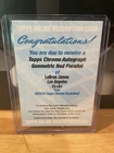2023-24 Topps Chrome LeBron James Geometric Red Auto /5 Redeemed Redemption