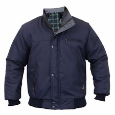 Mens Sky Diver Bomber Jacket Padded Coat Work Quilted/Checked Tartan Winter New