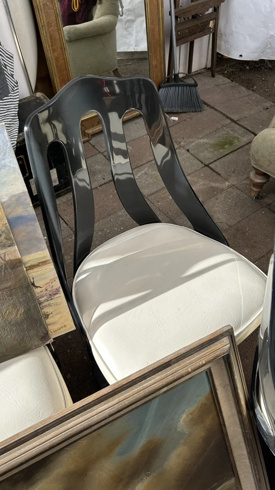 4 sillas tulipán vintage años 70 Smokey lucite acrílico diseñador virtud de california Foto 3 de 4