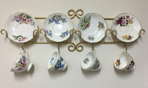 Details About Tea Cup And Saucer Wall Rack Antique Gold Metal Horizontal Teacup Details About Tea Cup And Saucer Wall Rack Antique Gold Metal Horizontal Teacup