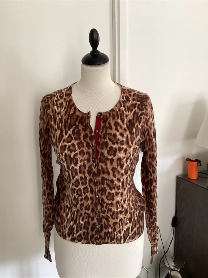 Gilet cardigan LUCKY BRAND taille S léopard tigré - Photo 1/4