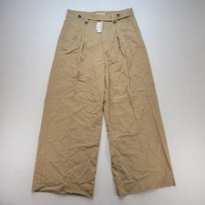 Madewell Pants Womens 12 Seed Khaki Harlow Wide Leg Linen Drapey Twill Pleated