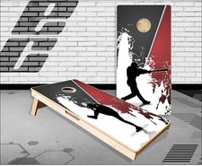 Baseball Splatter Cornhole Boards Bean Bag Toss Game