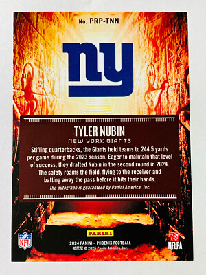 2024 Panini Phoenix Tyler Nubin Phoenician Rookie Auto SSP Case