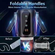 Man Automatic Handsfree Masturbaters Thrusting Vibrating Stroker Cup Lubricants