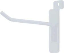 Lot of 25 White 4" Slatwall Metal Peg Hooks Slat Wall Display 6mm Diameter