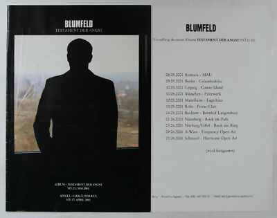 Blumfeld Testament Der Angst Presskit 2001 Booklet + Toursheet