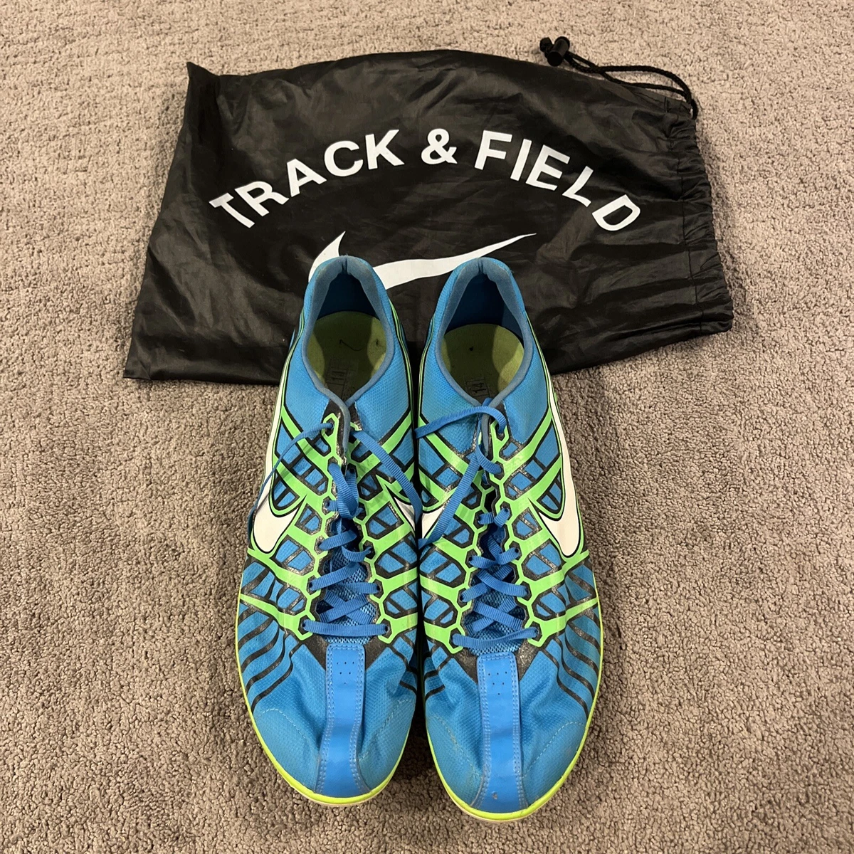 Nike Track Spikes Mens 15 Blue Yellow Rival D Distance Running Shoes US 15 unisex-nike-zoom-rival-  main image 3