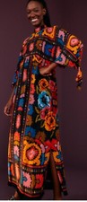 Farm Rio Black Tapestry Maxi Dress Size XS.