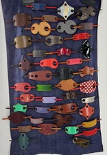 Handmade Genuine Leather Hair Barrette with Stick USA Veteran Made Choose Style