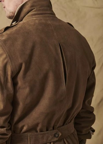 Elegant Brown Field Suede Leather Jacket Men Suede Jacket Made To Measure Jacket - Picture 4 of 12