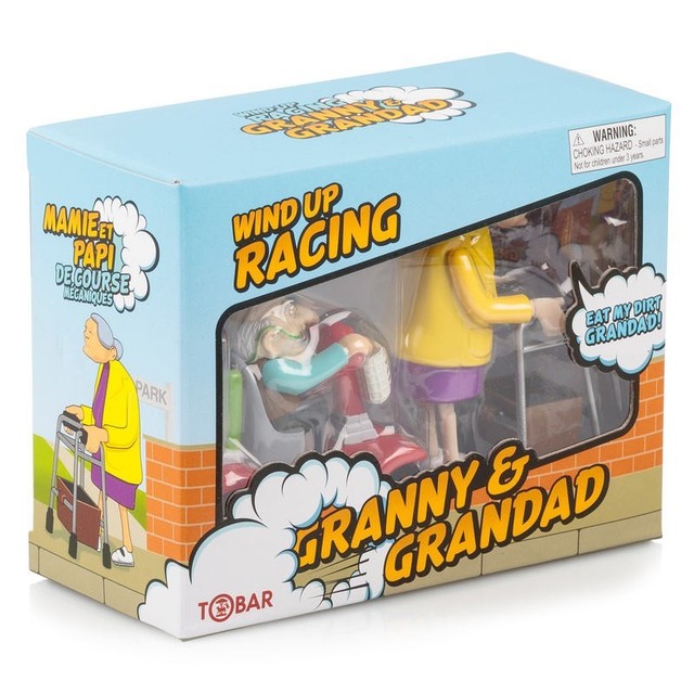 Wind up Racing Granny and Grandad 27470 Clockwork Classic Race Kids