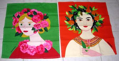 NEW FRAGONARD PERFUME HAND KITCHEN DISH TOWELS 100% COTTON WOMEN FLORAL 22''