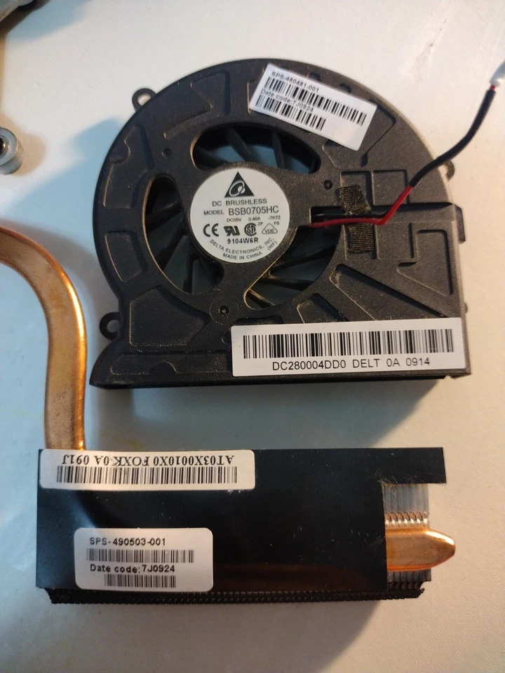 490503-001 480481-001 HP PAVILION DV7-1745dx DV7-1000 Cooling Fan & Heatsink - Image 4 of 4