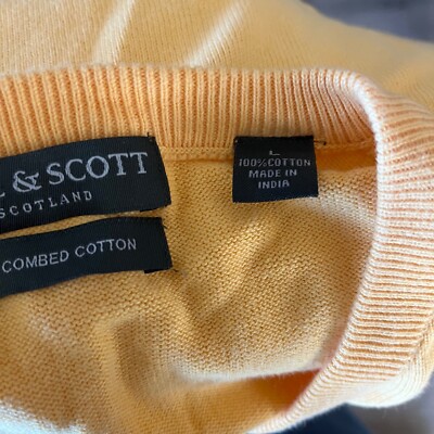 Lyle & Scott Scotland Argyle Sweater Men's Lg Combed Cotton Golf & Casual NWOT