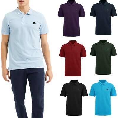 Herren Poloshirt Baumwolle Logo VEQUE Shirt Kurzarm Slim Shirt Halbarm