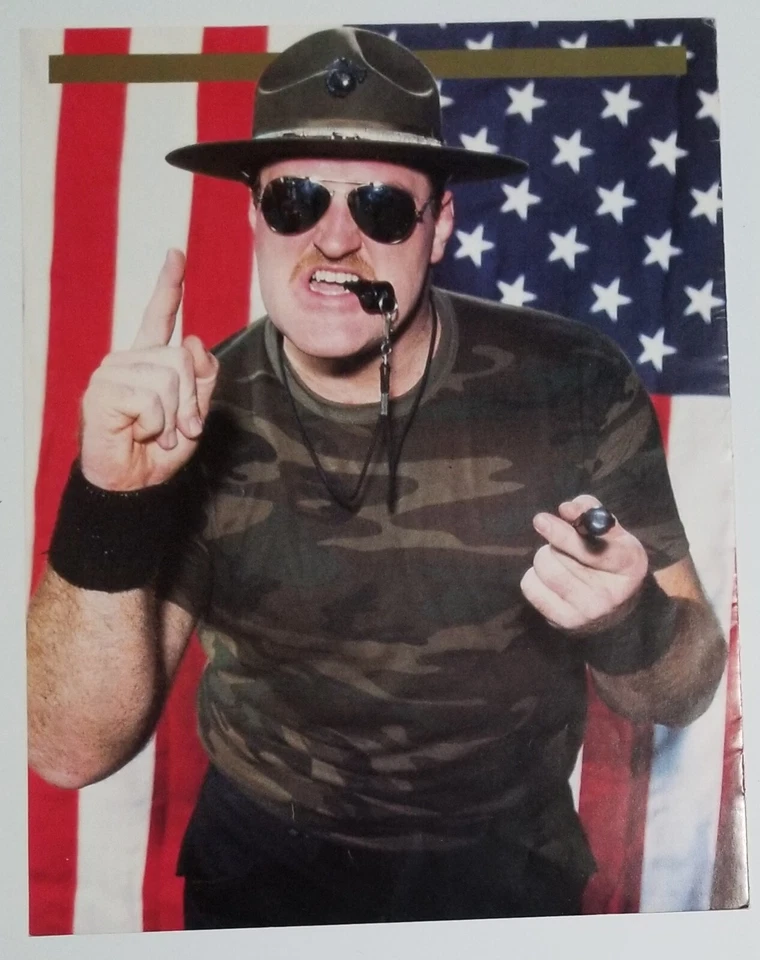 Sergeant Slaughter 1984 WWF Program USA FLAG PINUP front Merchandise ad back WWE - Image 3 of 4