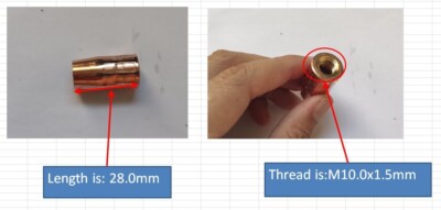 M10x1.5mm 28.0mm Threaded Shrouds Fits line boring mig welding machine 10pcs