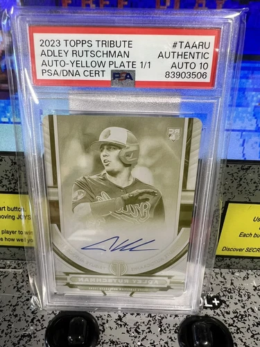 2023 Topps Adley Rutschman Yellow Printing Plate 1/1 Autograph PSA DNA Auto 10
