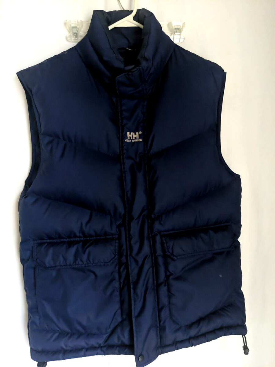Helly Hansen Down Puffer Vest Men Med Ski Blue Body Warmer Canard