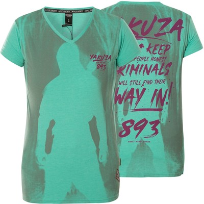 YAKUZA Damen Lock Up V- Neck T-Shirt GSB-13125 Türkis
