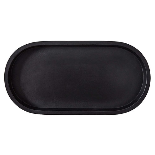 Urban Shop Black Ceramic Oval Tray, 11.8" W - Picture 6 of 10