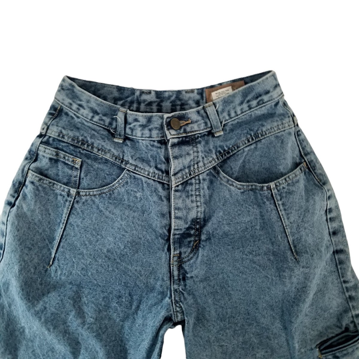 Whipp Womens 27 High Waisted Mom Jeans Yoke Button Fly Baggy